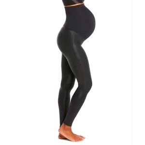 SPANX Black Mama Faux Leather Legging | High Rise and Skinny Fit
